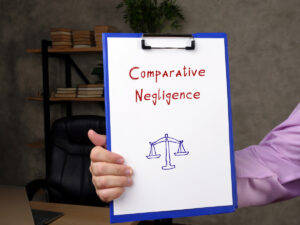 Juridical concept about Comparative Negligence with sign on the piece of paper.