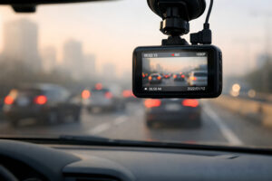 Modern Dashcam Recording Morning Rush Hour Traffic Modern Dashcam Recording Morning Rush Hour Traffic
